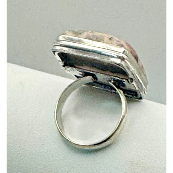 Beautiful Rhodoschrosite Ring .925 Stone Sz 6 - 12.31 Grams - Beautiful Piece - Picture 3 of 3